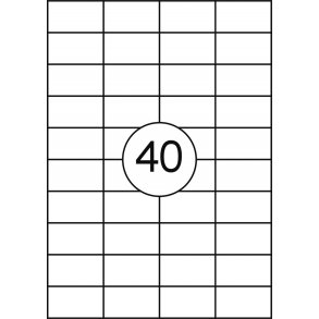 Multi labels print selv 40 pr. ark 48.5x25,4mm - 100 ark
