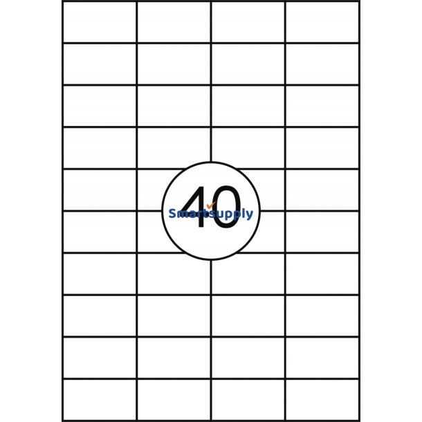 Multi labels print selv 40 pr. ark 52.5x29,7mm - 100 ark