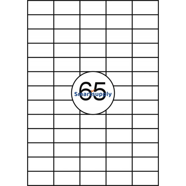 Multi labels print selv 65 pr. ark 38x21,2mm - 100 ark