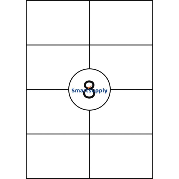 Multi labels print selv 8 pr. ark 105x74mm - 100 ark