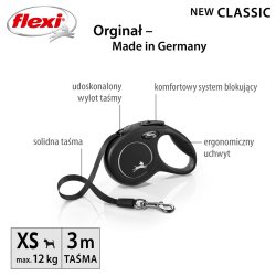 Flexi New Classic Cat XS 3 m Fleksibel hundesnor