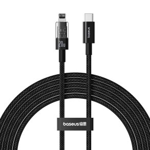 Baseus Gem USB-C til iP hurtigopladningskabel 2 m 20 W Sort