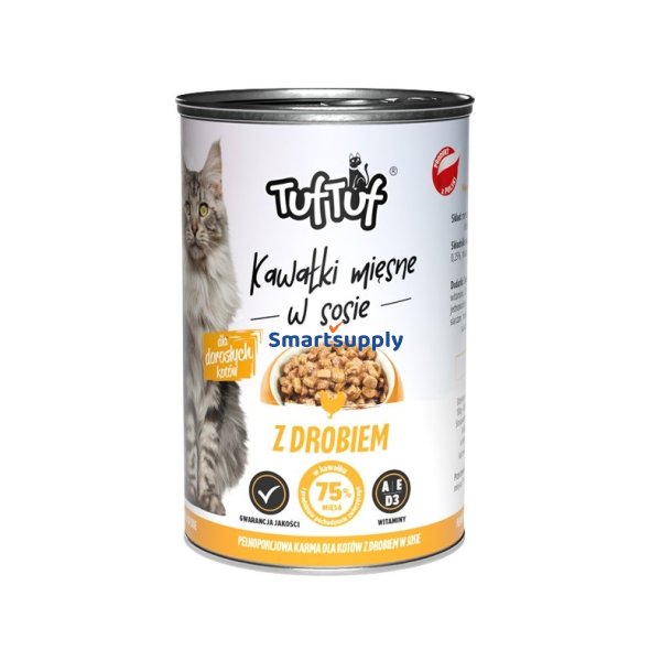 TUF TUF Pieces of meat in sauce with poultry - vd kattefoder - 415g