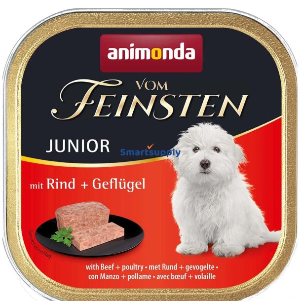 Animonda Vom Feinsten Junior Oksekd Med Fjerkr - Vdfoder Til Hunde - 150G