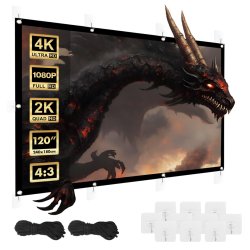 Maclean Projektionslrred, 120", 240X180cm, 25Mm 4:3 Kant, Spndekroge, Mc-169