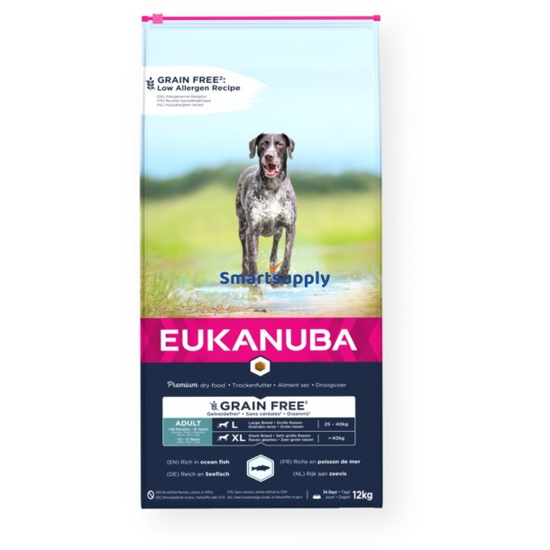 EUKANUBA Grain Free Large Breed - trfoder til hunde - 12 kg