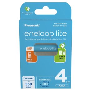 Genopladelige batterier PANASONIC ENELOOP LITE AAA 550 mAh 4 szt (BK-4LCCE/4CP)