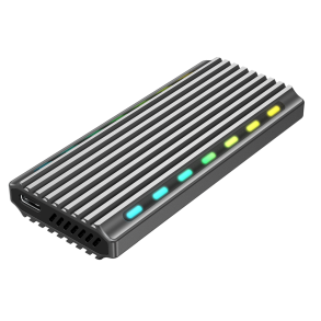 Gembird EE2280-U3C-03 USB 3.1-kabinet til M.2 NVMe-drev, RGB, aluminium