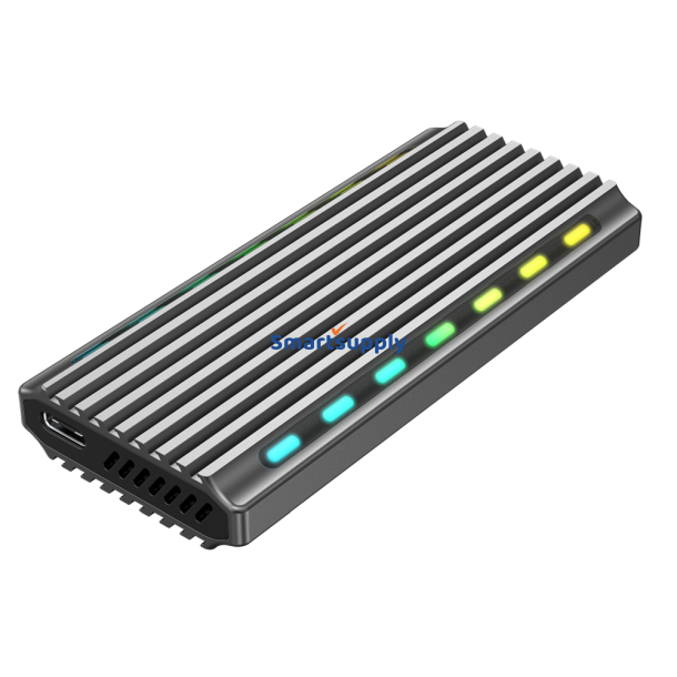 Gembird Ee2280-U3c-03 USB 3.1-Kabinet Til M.2 Nvme-Drev, Rgb, Aluminium