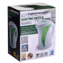 Esperanza EKK018G El-kedel 1,7 L, hvid/grn