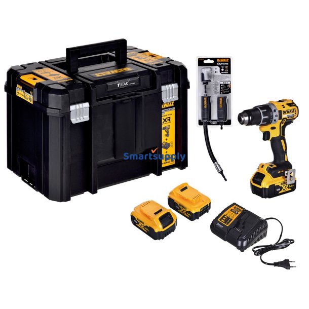 18V Akku Skruetrkker + Vinkel Bit Driver Dcd791p3a Dewalt