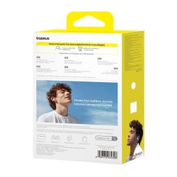 Baseus Bass 15 Clip Open Ear Headset True Wireless Stereo (TWS) I rerne Opkald/musik Bluetooth Hvid