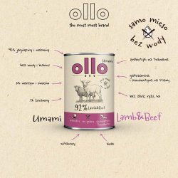 OLLO Umami Lamb and beef - vdfoder til hunde - 850g
