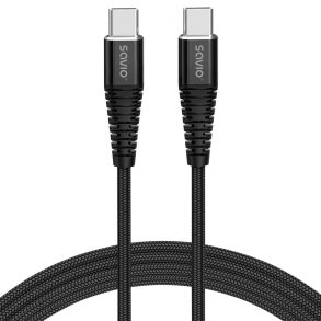 Savio CL-159 USB kabel 1 m USB 2.0 USB C - USB C Sort