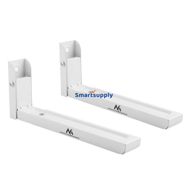 Maclean MC-915 W Universal Mikroblgeovnsholder Vgmontering Justerbar Hvid Pladsbesparende 30 kg