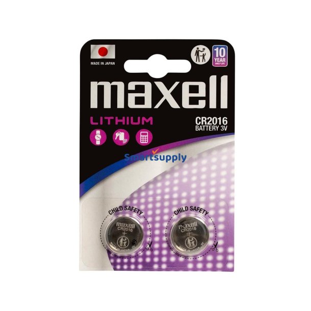 Maxell Lithium Batteri Cr2016 2 Stk