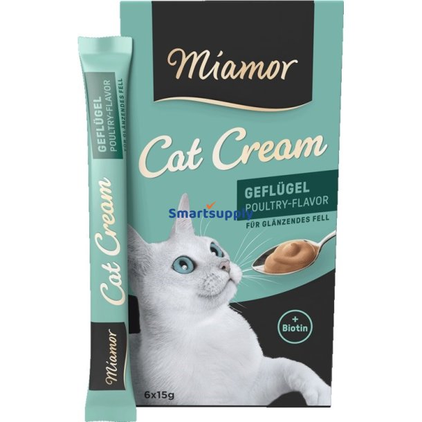 MIAMOR Cat Cream Poultry - Kattegodbidder - 6x15g