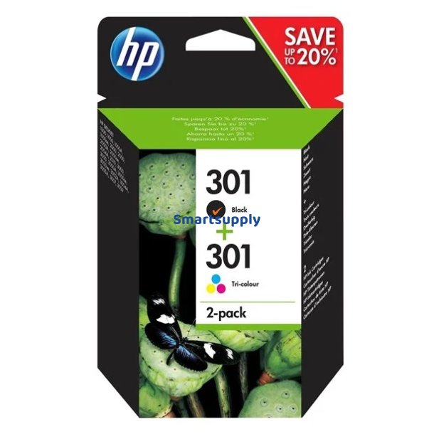 Rabat HP 301 Sort + Farve blkpatron 6ml original