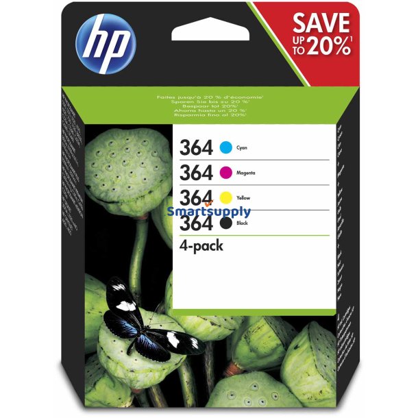 HP 364 bl�kpatroner 4 stk BCMY 15ml original multipakke