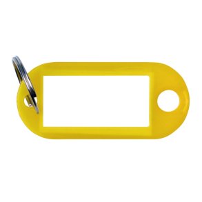 Nglevedhng 10 stk med etiket og ring 50x20mm - gul