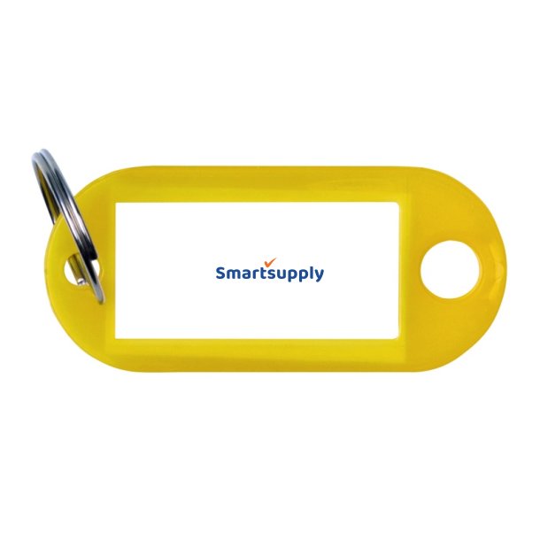 Nglevedhng 10 stk med etiket og ring 50x20mm - gul