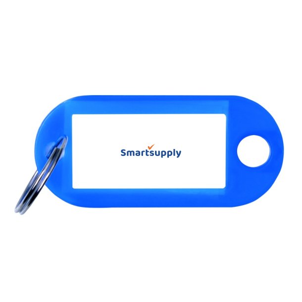 Nglevedhng 10 stk med etiket og ring 50x20mm - bl