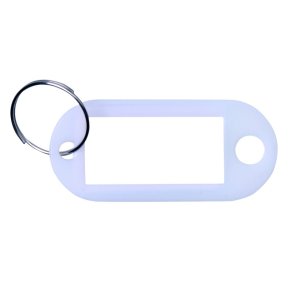 Nglevedhng 10 stk med etiket og ring 50x20mm - hvid
