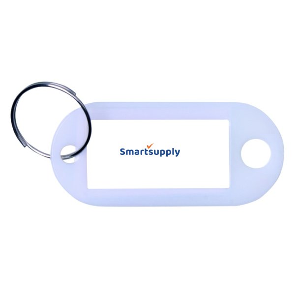 Nglevedhng 10 stk med etiket og ring 50x20mm - hvid