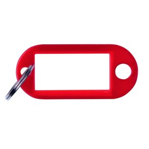 Nglevedhng 10 stk med etiket og ring 50x20mm - rd