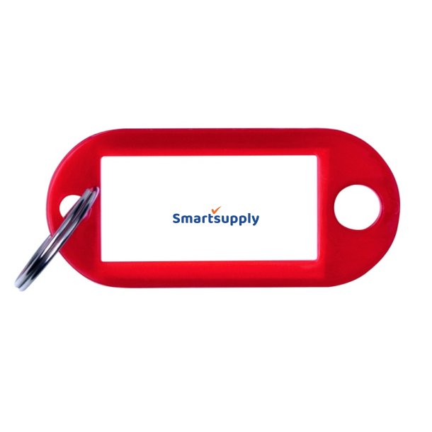 Nglevedhng 10 stk med etiket og ring 50x20mm - rd