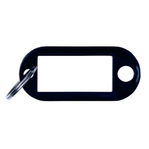 Nglevedhng 10 stk med etiket og ring 50x20mm - sort