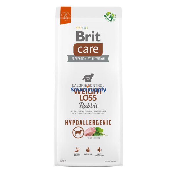 BRIT Care Hypoallergenic Adult Weight Loss Rabbit -  trfoder til hunde - 12 kg