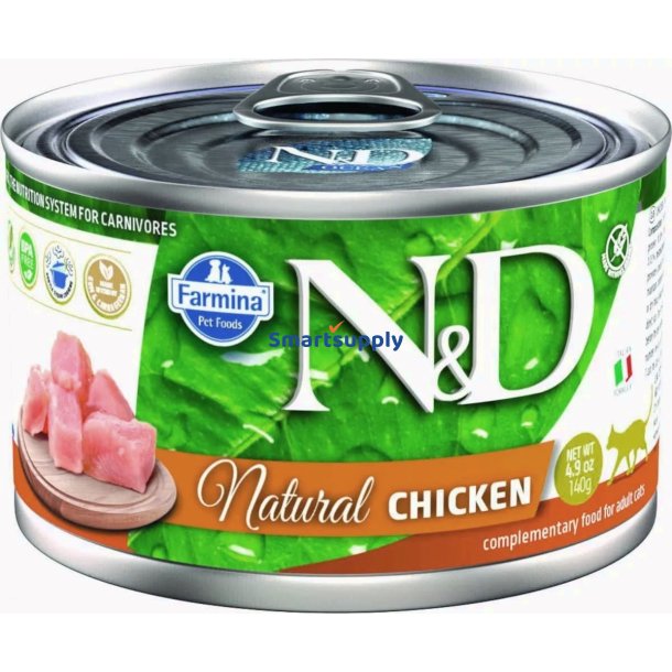 Farmina N &amp; D Cat Natural Chicken - Vdfoder Til Katte - 140 G