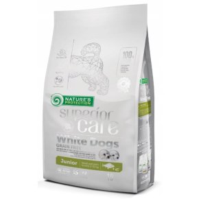NATURENS BESKYTTELSE Superior Care Hvide Hunde Kornfri Junior Small Biaoryba - trfoder til hvalpe - 10 kg