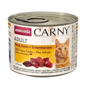 ANIMONDA Carny Adult Beef, chicken and duck hearts - vd kattefoder - 200g