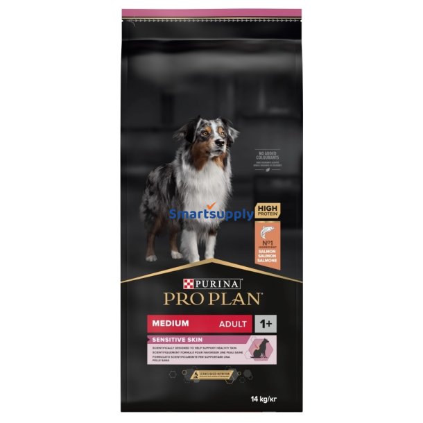 Purina Medium Adult Sensitive Skin 14 kg Voksen Laks