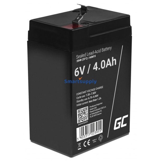 Green Cell Agm15 Ups Batteri Forseglet Blysyre (Vrla) 6V 4 Ah