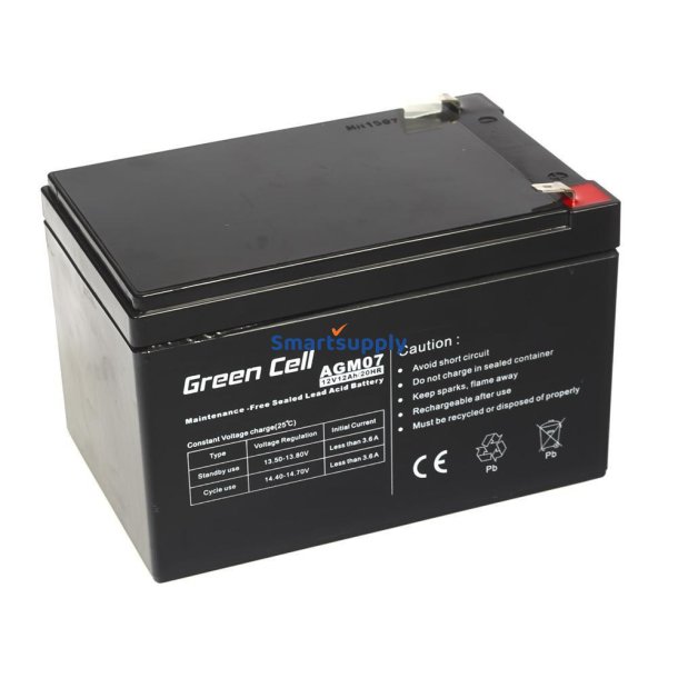 Green Cell Gel Batteri Agm07 12V 12Ah