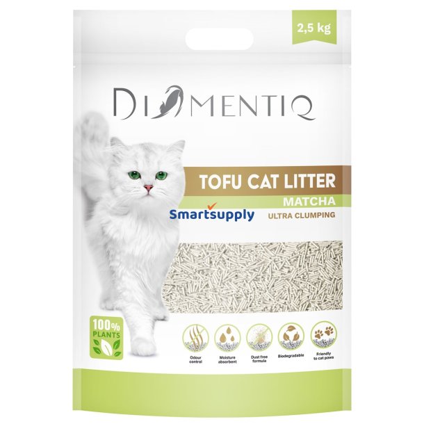 DIAMENTIQ Tofu Matcha Ultra clumping - plantegrus - 2,5 kg