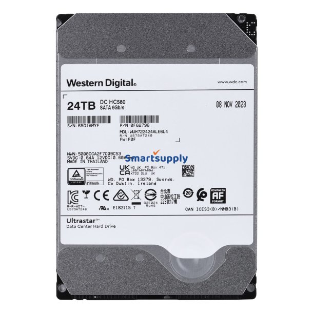Western Digital Ultrastar DC Hc580 3,5" 24 TB Serial ATA