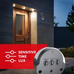 Maclean Vgmonteret 180&deg; Bevgelses- Og Skumringssensor, 1200 W Max, Gr