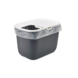 Savic Hop Antracit Med Hvidt Lg  Kattebakke  58,5X39x39,5 cm  1 Stk