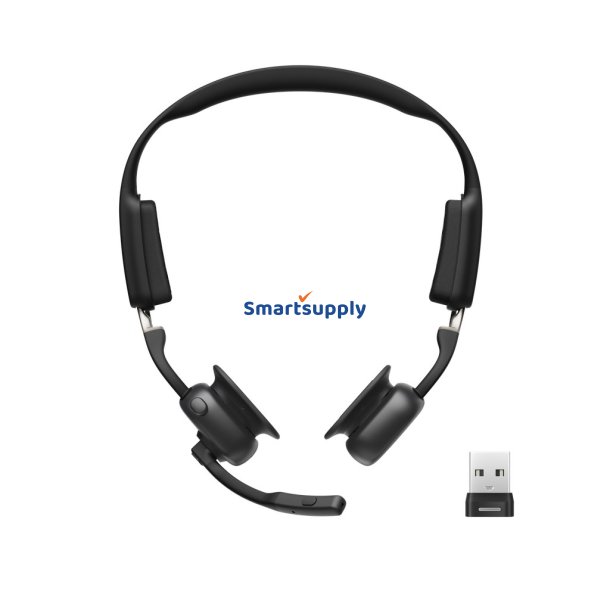 Shokz Openmeet Uc Trdlst Bluetooth Bone Conduction Videokonference-Headset Med Usb-A-Adapter