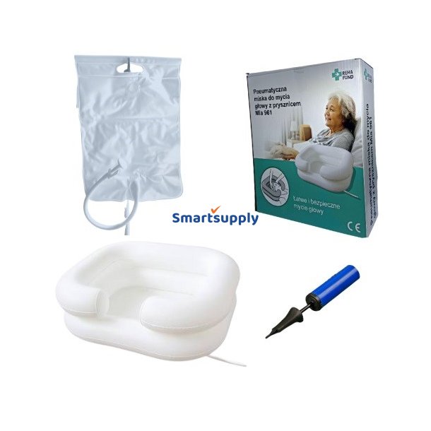 Oppusteligt hovedvaskebassin og brusebad - st