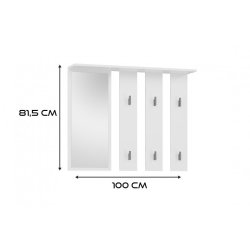 Bjle + spejl PARMA 100x15x.81,5 cm, Hvid