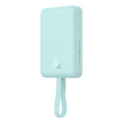 Baseus Magnetic Mini - Powerbank 10000 mAh 20 W USB-C med trdls MagSafe-opladning med Lightning-kabel (myntebl)