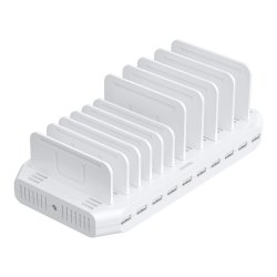 Unitek Ladestation 10X USB 2.4A 60W Hvid