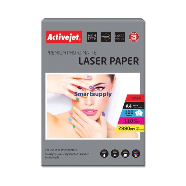 Activejet Ap4-110M100l Mat Fotopapir Til Laserprintere, A4, 100 Stk
