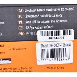 A4Tech G9-500F mus RF trdlst V-Track 1000 dpi Hjre hnd