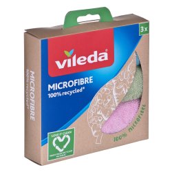 Vileda mikrofiberklud 100% genanvendt 3 stk.